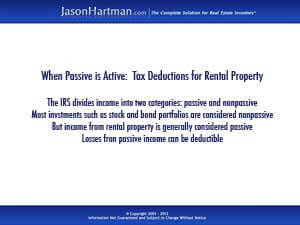 Passive Investment = Active Tax Savings