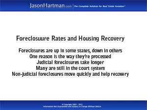 Judicial or Non? Why the Lag in Foreclosures?