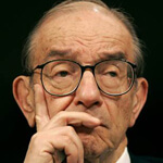 Throwing darts at Alan Greenspan.