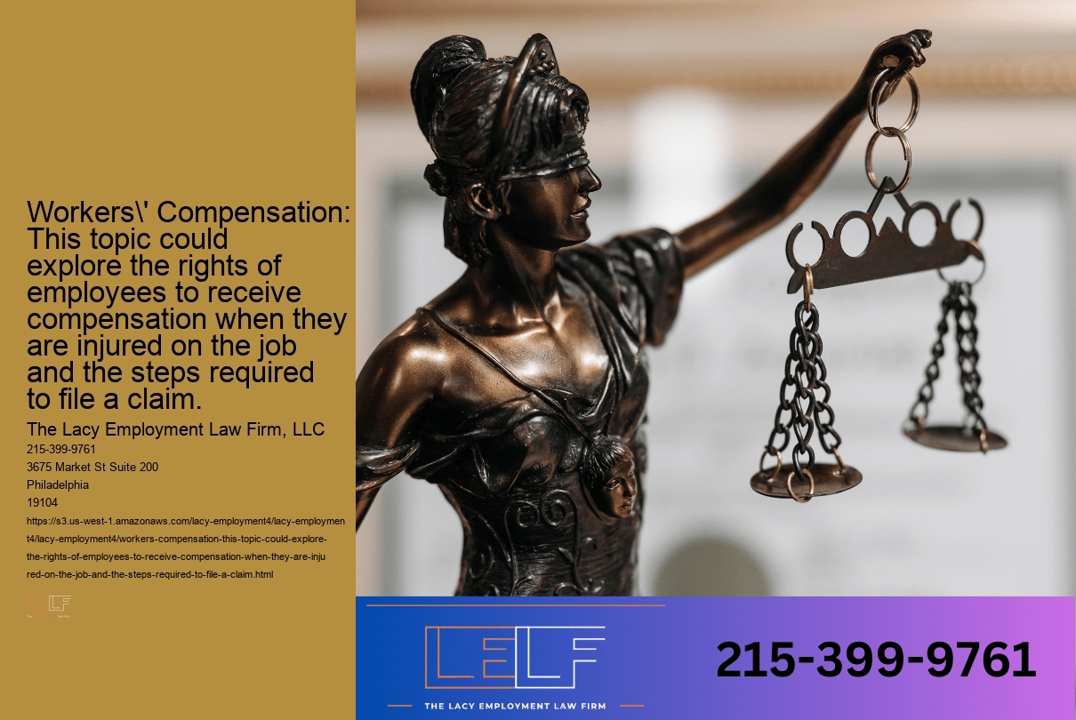 Workers' Compensation: This topic could explore the rights of employees to receive compensation when they are injured on the job and the steps required to file a claim.