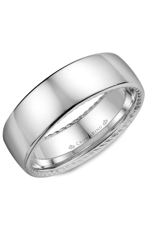 Crown Ring Carved Wedding Band WB-012R7W