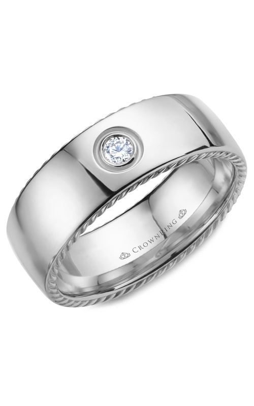 Crown Ring Diamond Wedding Band WB-016RD8W