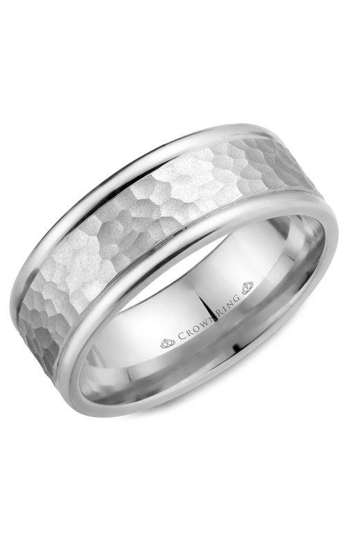 Crown Ring Carved Wedding Band WB-028C8W