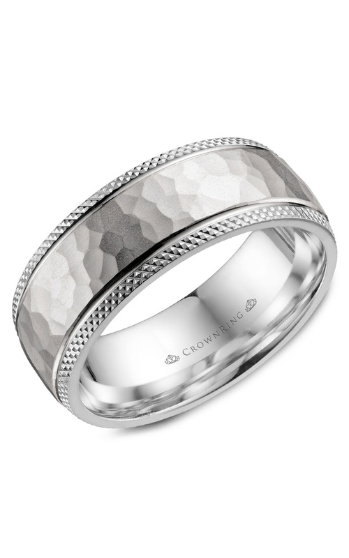 Crown Ring Carved Wedding Band WB-035C8W
