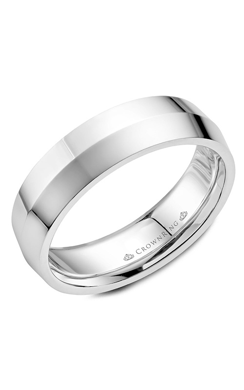 CrownRing Carved  14K White Gold Wedding Band WB-062C6W