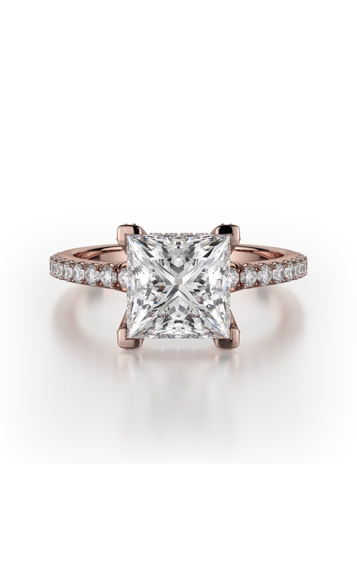 Michael M Crown Sidestone Princess Engagement Ring R781-1.5