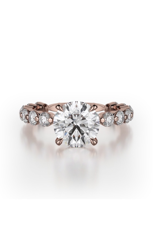 Michael M Crown Sidestone Round Engagement Ring R782-1.5