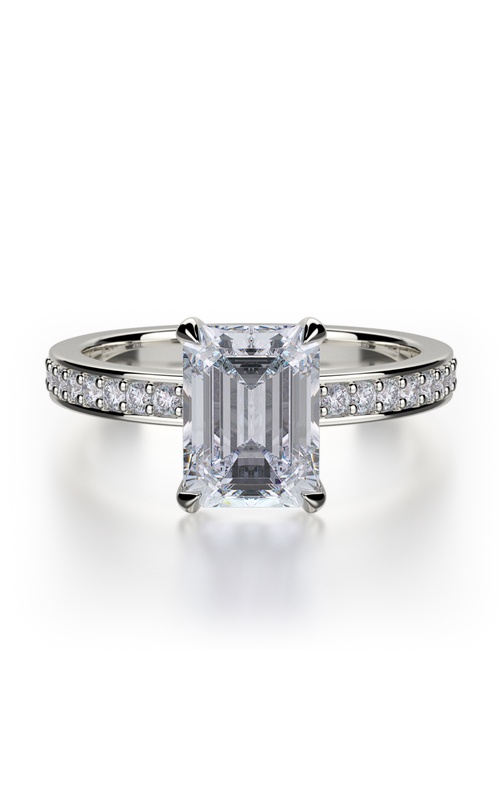 Michael M Defined Sidestone Emerald Engagement Ring R723-2