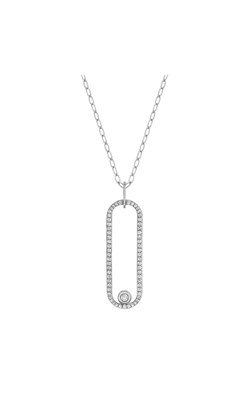 Michael M Link Necklace Diamond and Pendant 14K White Gold  P360PV