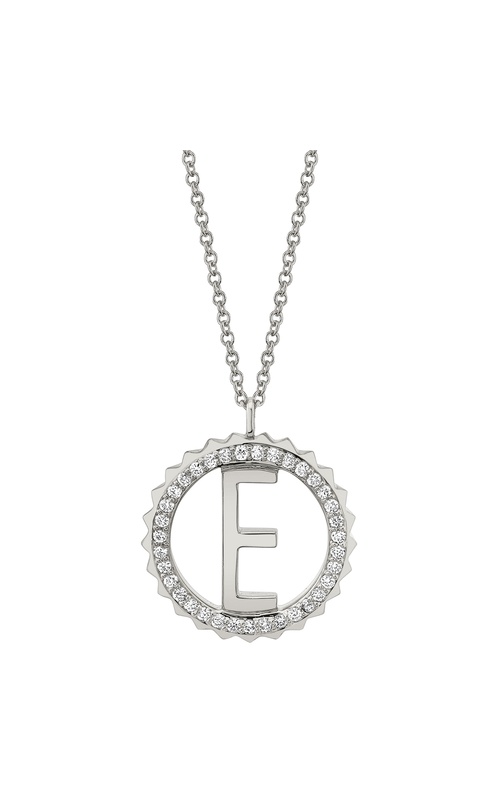 Michael M Tetra Pave Initial Medallion Necklace P367 Michael M Tetra Pave Initial Medallion Necklace P367
