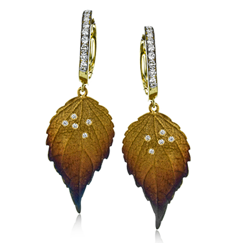 18K Yellow Gold and 18K White Gold Simon G.  Diamond Earring