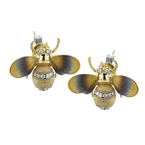 18K Yellow Gold Simon G.  Diamond Earring