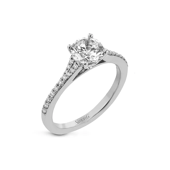 white gold diamond dress rings Oval-cut Hidden Halo Engagement Ring in 18k Gold with Diamonds White Gold main image 0