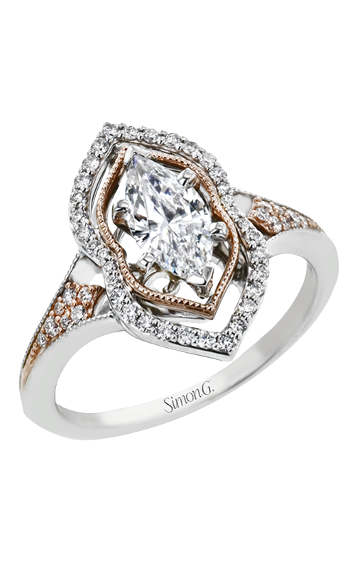 Engagement Ring – 18K White Gold and 18K Rose Gold Marquise Not Included (Sold Separately) LR2677 | Simon G.