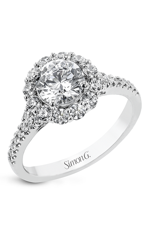 Engagement Ring – 18K White Gold Round Not Included (Sold Separately) LR2696 | Simon G.