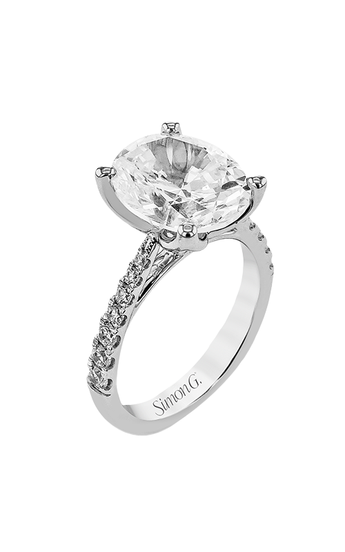 Engagement Ring – 18K White Gold Oval LR4178 | Simon G.