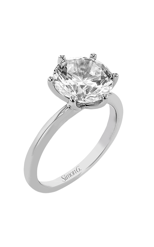 Engagement Ring – 18K White Gold Round LR4204 | Simon G.