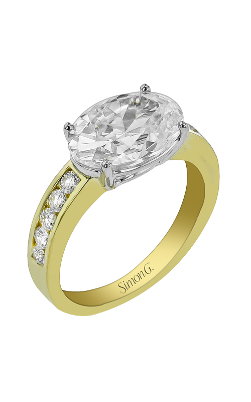 Engagement Ring – 18K Yellow Gold and 18K White Gold Oval LR4972 | Simon G.