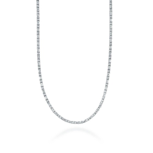 Diamond Tennis Necklace, Baguette & Round