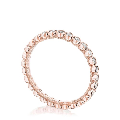 Round Bezel Droplet Wedding Band with Diamond