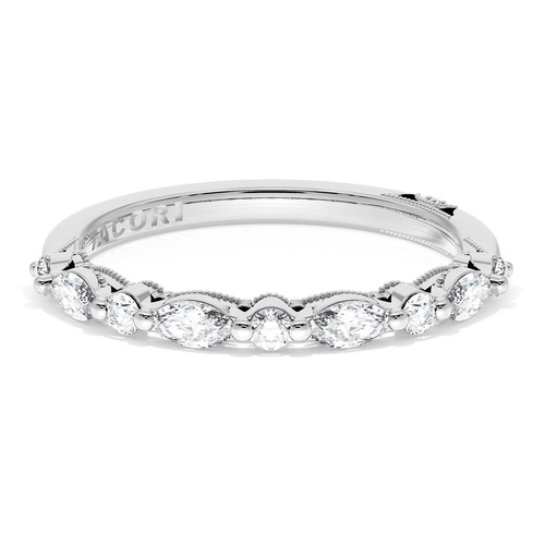 Marquise and Round Diamond Wedding Band, 2.20mm