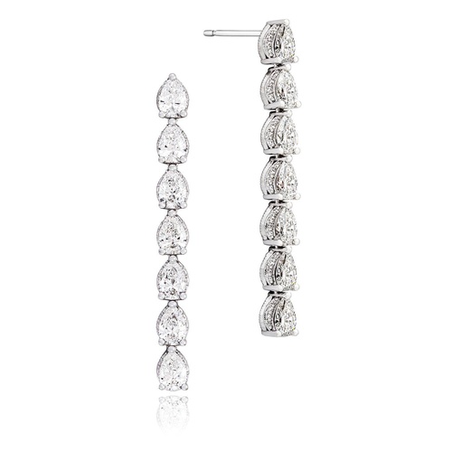Pear Diamond Drop Earrings