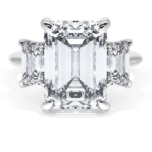 Emerald 3-Stone Engagement Ring