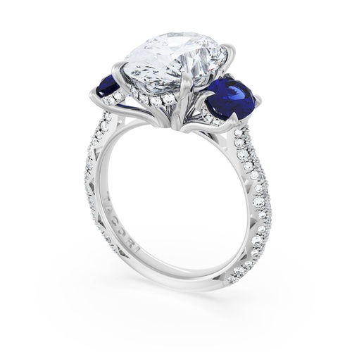 Oval 3-Stone Engagement Ring in Blue Sapphire Oval 3-Stone Engagement Ring in Blue Sapphire