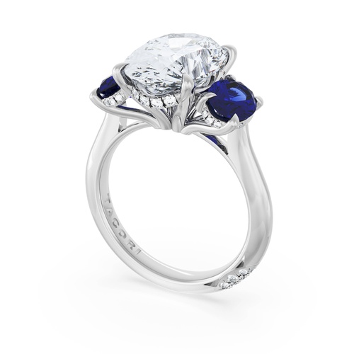 Oval 3-Stone Engagement Ring in Blue Sapphire Oval 3-Stone Engagement Ring in Blue Sapphire