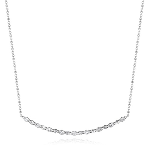 Marquise and Round Diamond Necklace in 18kt White Gold