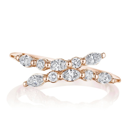 Marquise and Round Diamond Ring in 18kt Rose Gold
