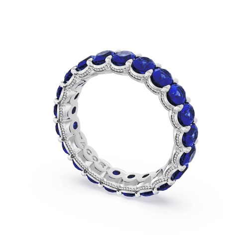 Oval Cut Blue Sapphire Eternity Band in 18kt White Gold