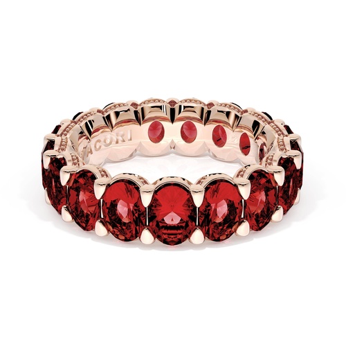 Oval Cut Ruby Eternity Band in 18kt Rose Gold
