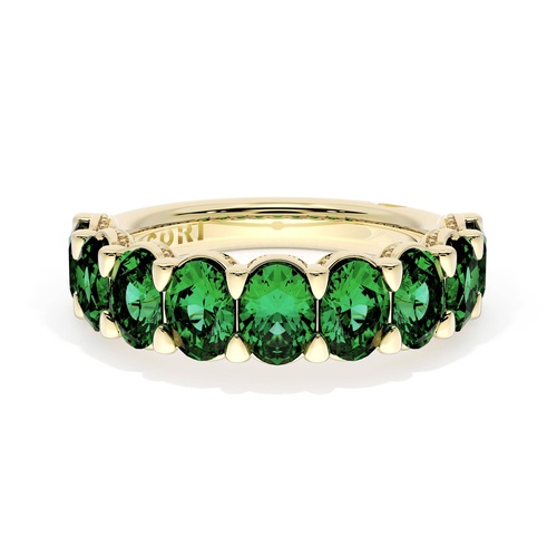 Oval Cut Emerald Eternity Band in 18kt Yellow Gold