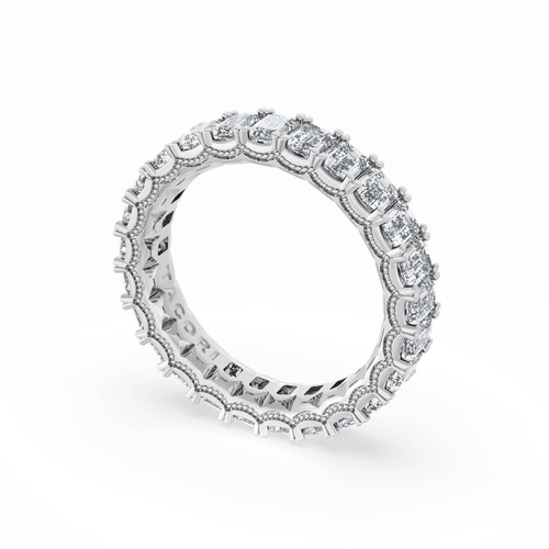 Emerald Cut Diamond Eternity Band in 18kt White Gold