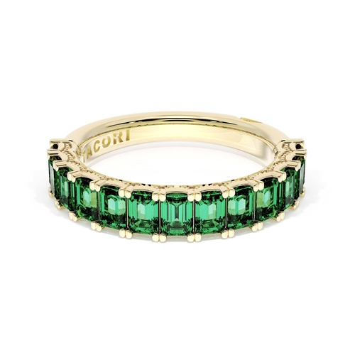 Emerald Cut Emerald Eternity Band in 18kt Yellow Gold