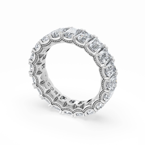 Emerald Cut Diamond Eternity Band in 18kt White Gold