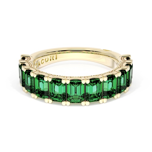Emerald Cut Emerald Eternity Band in 18kt Yellow Gold