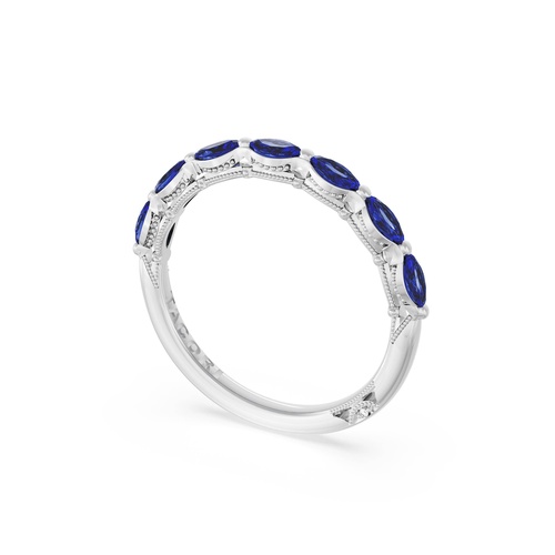 Blue Sapphire Eternity Band in 18kt White Gold