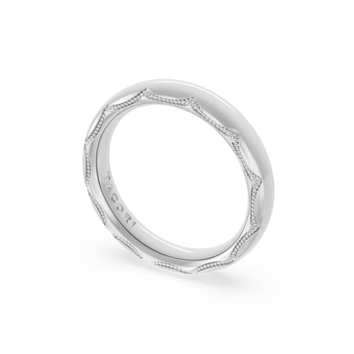 High Polish Wedding Band in 18kt White Gold