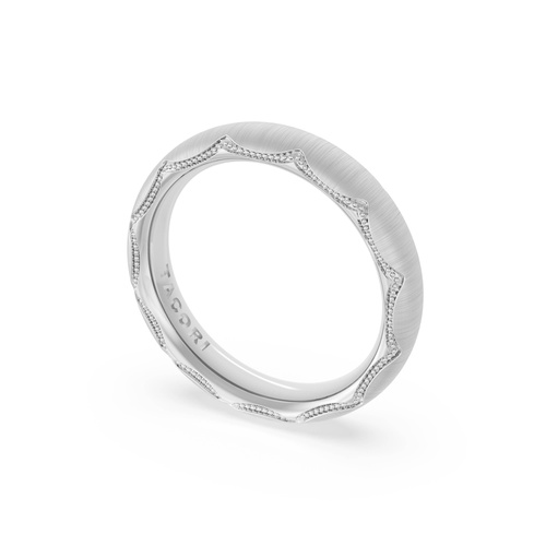 Satin Finish Wedding Band in 18kt White Gold