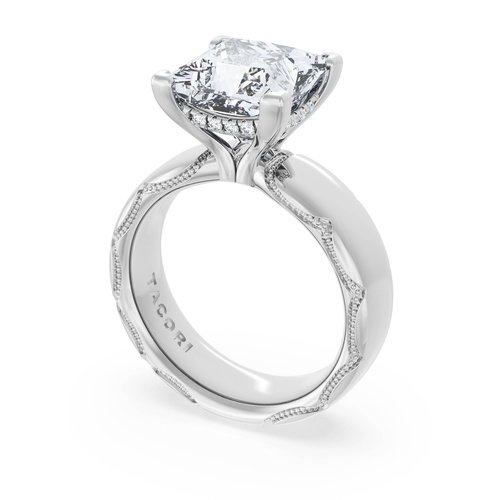 Princess Solitaire Cigar Band Engagement Ring Princess Solitaire Cigar Band Engagement Ring