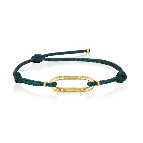 Link Bracelet on Emerald Cord