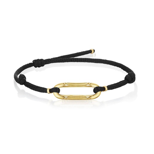 Link Bracelet on Black Cord