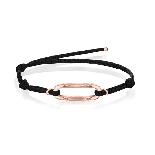 Link Bracelet on Black Cord