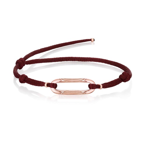 Link Bracelet on Burgundy Cord