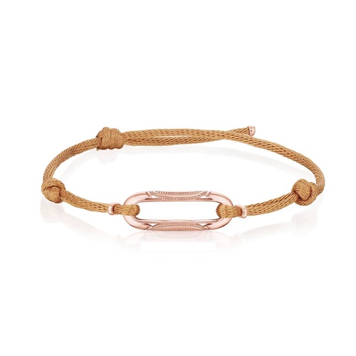 Link Bracelet on Rose Cord