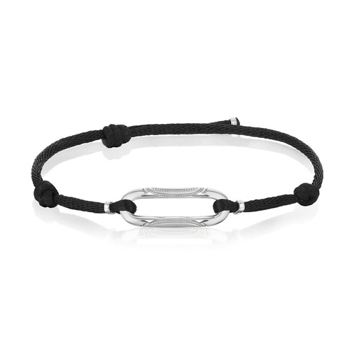 Link Bracelet on Black Cord