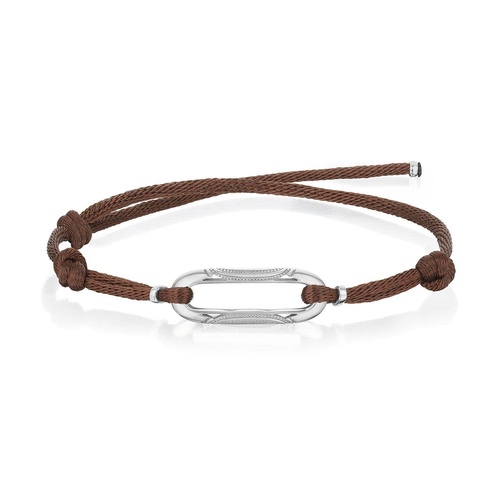 Link Bracelet on Brown Cord