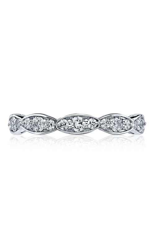 Sculpted Crescent Wedding 14K White Gold Wedding Band 46-3ETFW